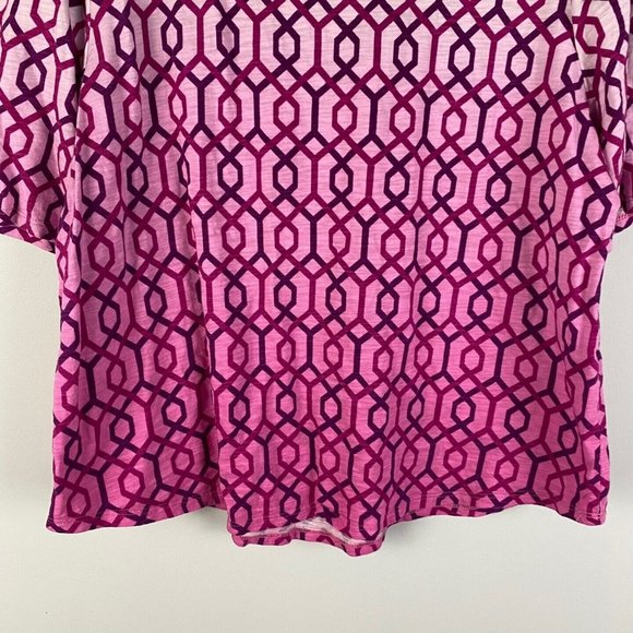 CHICOS Ultimate Tee Short Sleeve T Shirt Pink Knit Scoop Neck Size 3 US XL - Picture 3 of 8